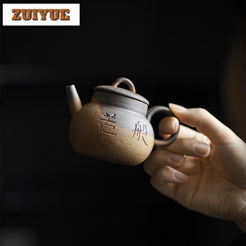 110ml Japanese Style Wood Fired Prajna Sitting Buddha Teapot Antique Tea Infuser Pot Tea Making Kettle With Filter Cafes Craft