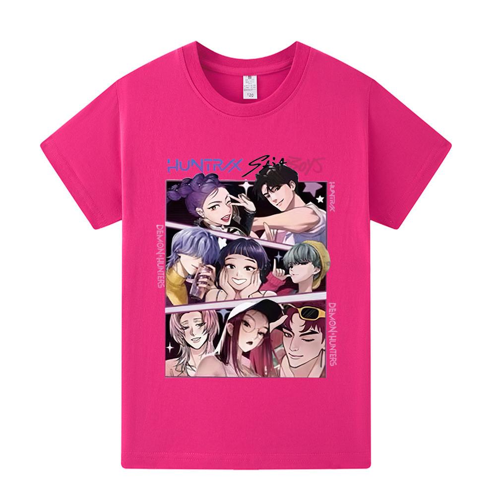 A1224 Kids Boys Girls Kpop Rumi Zoey Mira Print Short Sleeves T-shirt