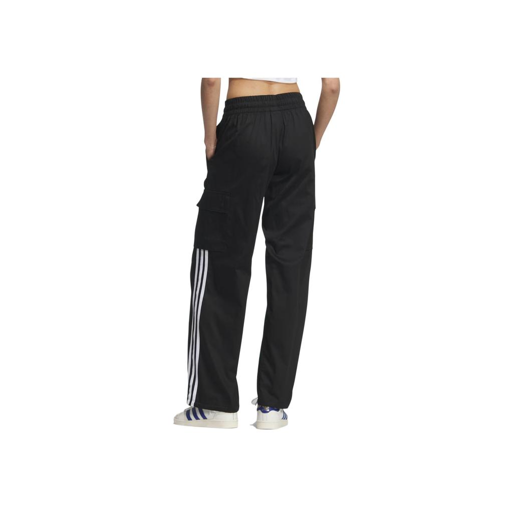 Adidas Originals 3-Stripes Cargo Trousers Fashion Simple Versatile Solid Color Work Pants Women Trousers Black KE0469