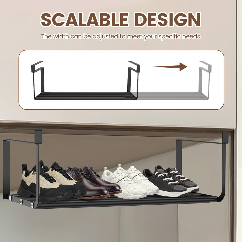 Adjustable Shoe Rack Hanging Under Cabinets Clothes Shoe Storage Shelf Expandable Household Retractable Organizer