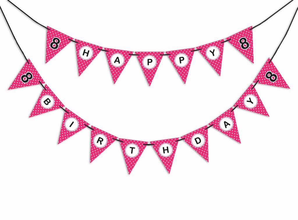 Inkdotpot Birthday Party Decorations Happy Birthday Party Garland Baby Girls Polka Dot Pennant Banner