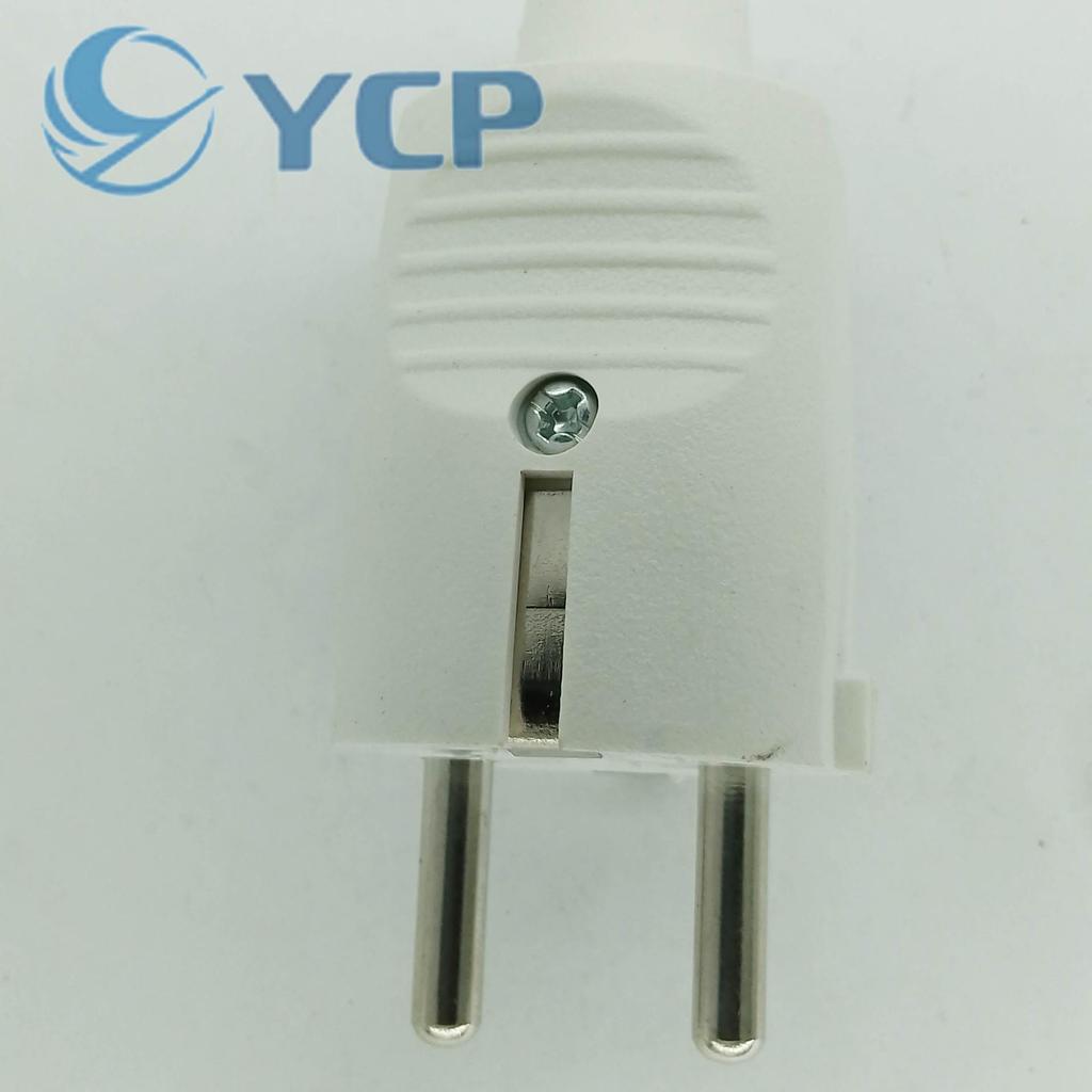 16A European/German/French Plug Adapter, Two Round Pins, Compatible with Russia & Korea