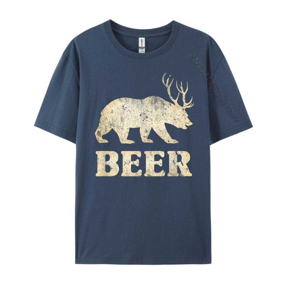 

Vintage Bear Deer Funny Beer Funny Shirts Student Durable and Wearresistant Mens Shirts Lovers Day 4XL