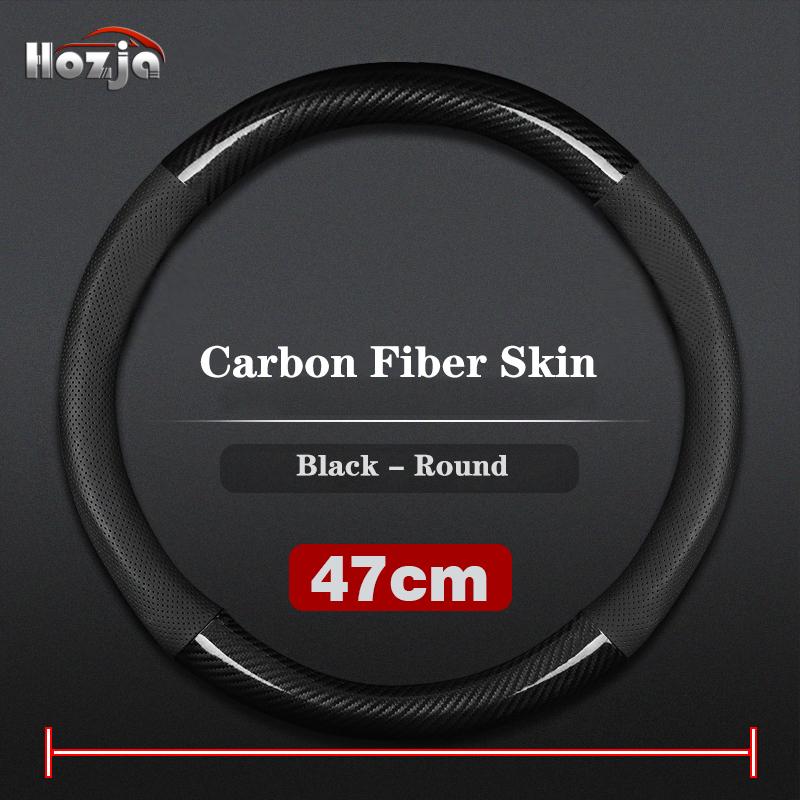 38cm 40cm 42cm 45cm 47CM Carbon fiber Leather Steering Wheel Cover Non slip breathable For Truck Bus Auto Interior Accessories