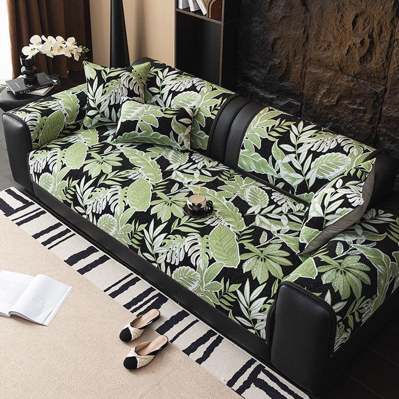 

Чехол на диван в стиле бохо-шик с цветочным принтом - искусственный мех кролика, нескользящий и пригодный для машинной стирки, подходит для домашних животных, подходит для гостиной, спальни, офисного декора 90*90CM