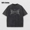 Y2k Hip Hop Vintage 90s Short-Sleeved Oversized T-Shirt Summer Goth Design Sense Loose Top Tide Streetwear Washed Denim T-Shirt