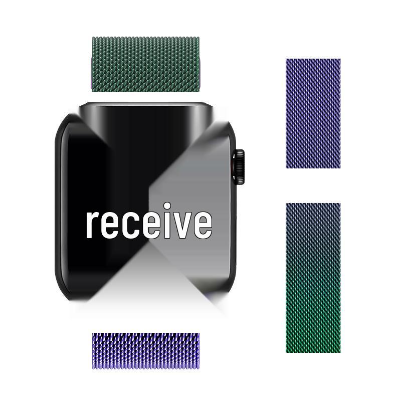 Compatible Stainless Steel Milanese Magnetic Band for Apple Watch Series 1-9 & SE.