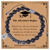 Creative Natural Stone Compass Bracelet Tiger Eye Stone Black Magnet Bead Bracelet Weaving Graduation Season Gift
