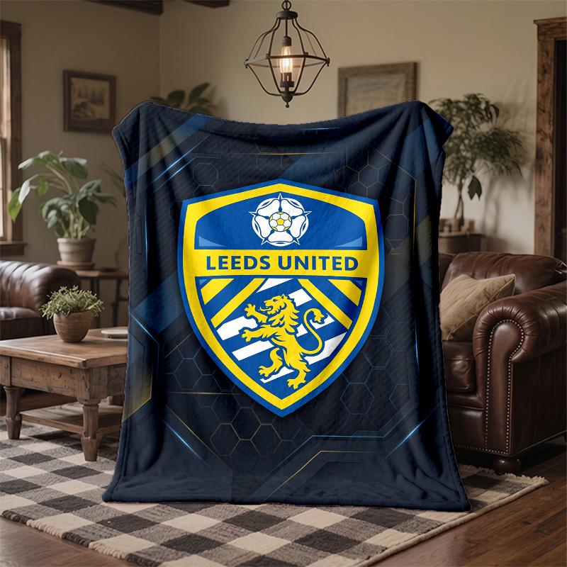 Coperta in Pile a Tema Leeds United Morbida e Accogliente in Peluche per Camera da Letto Divano Viaggio