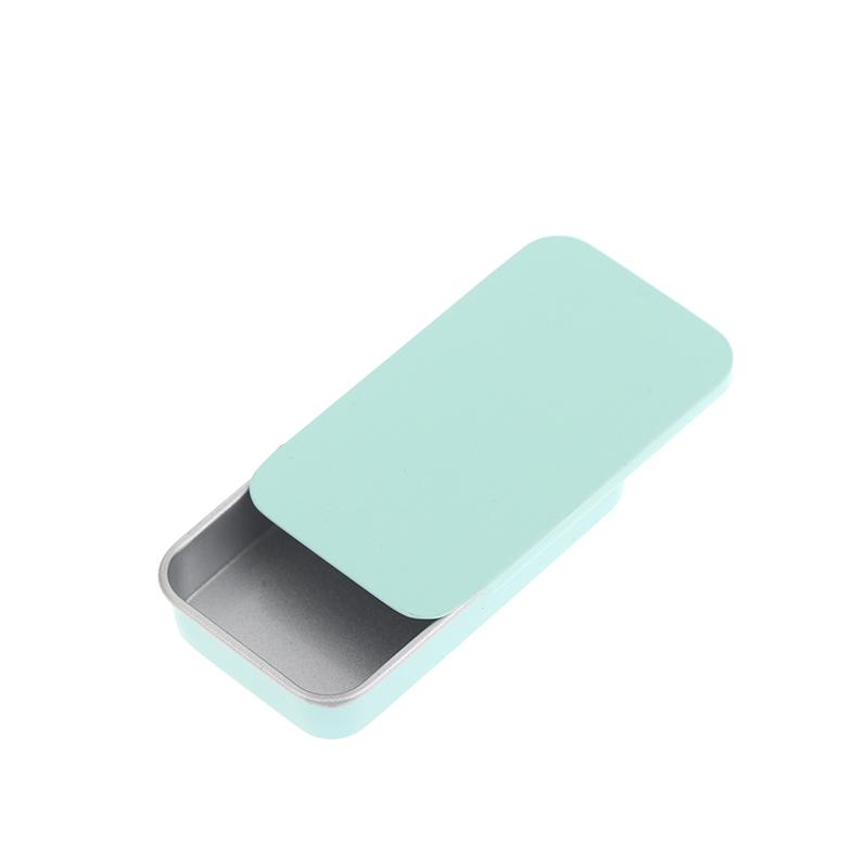 60*34*11mm Slide Cover Aluminum Box Refillable Containers Square Storage Box Cosmetic Lip Balm Cream Jewelry Pill Case
