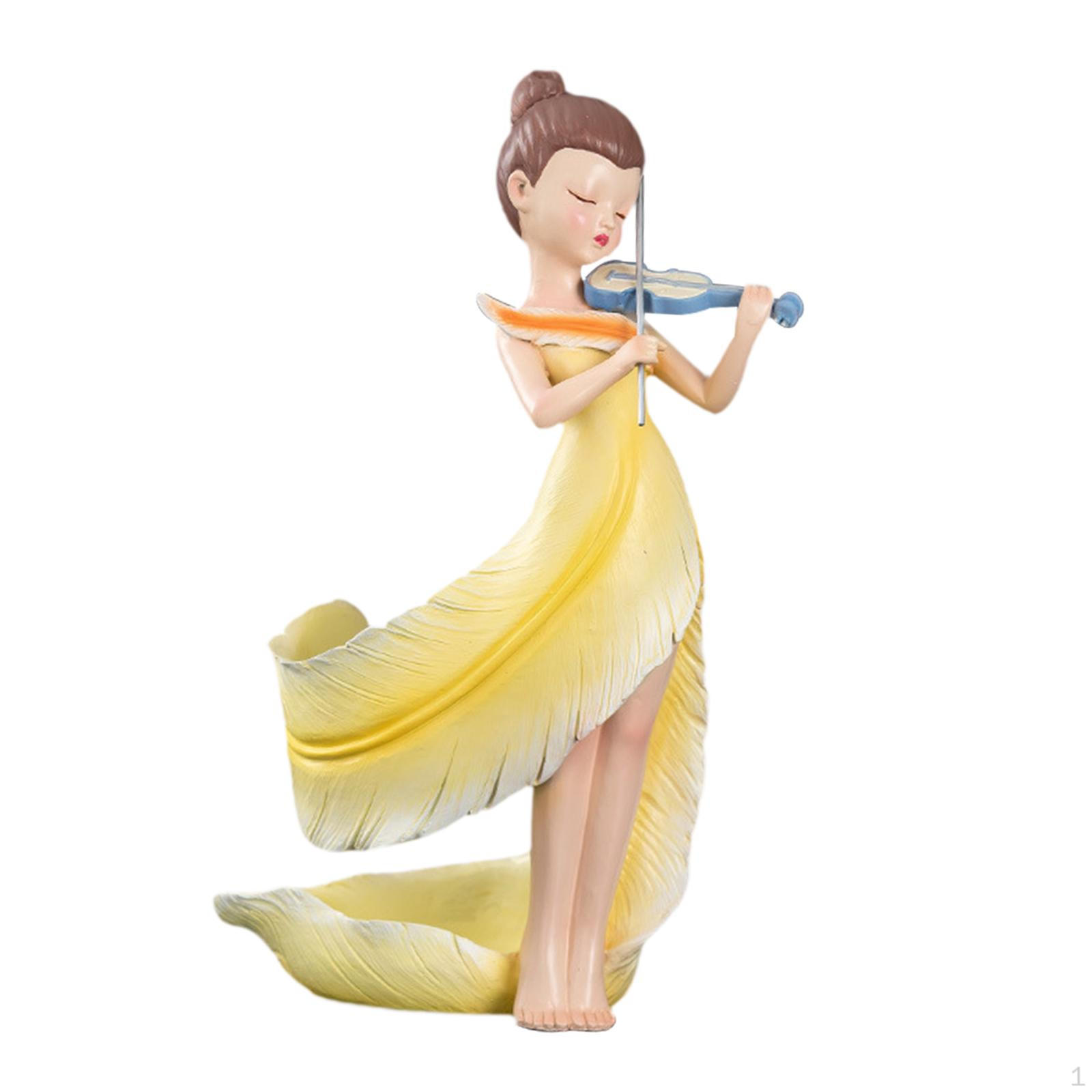 

Elegant Girl Figurine Wine Bottle Holder for Home Decor жовтий