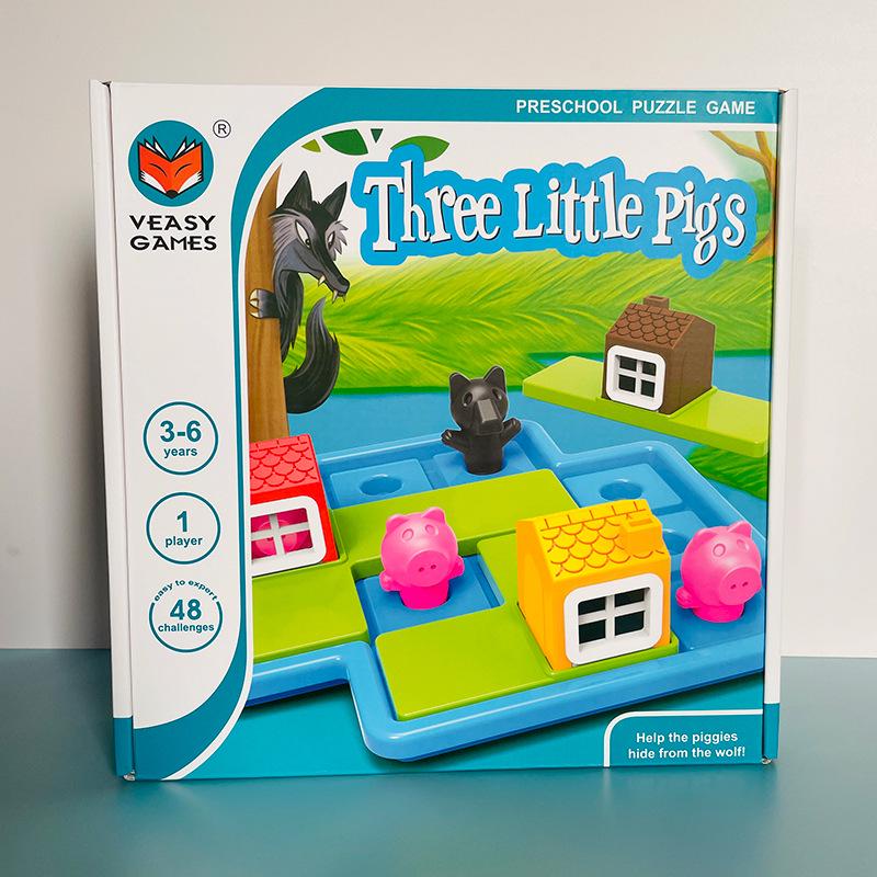 The Three Little Pigs & Big Bad Wolf Board Game: Educational Puzzle for Kids