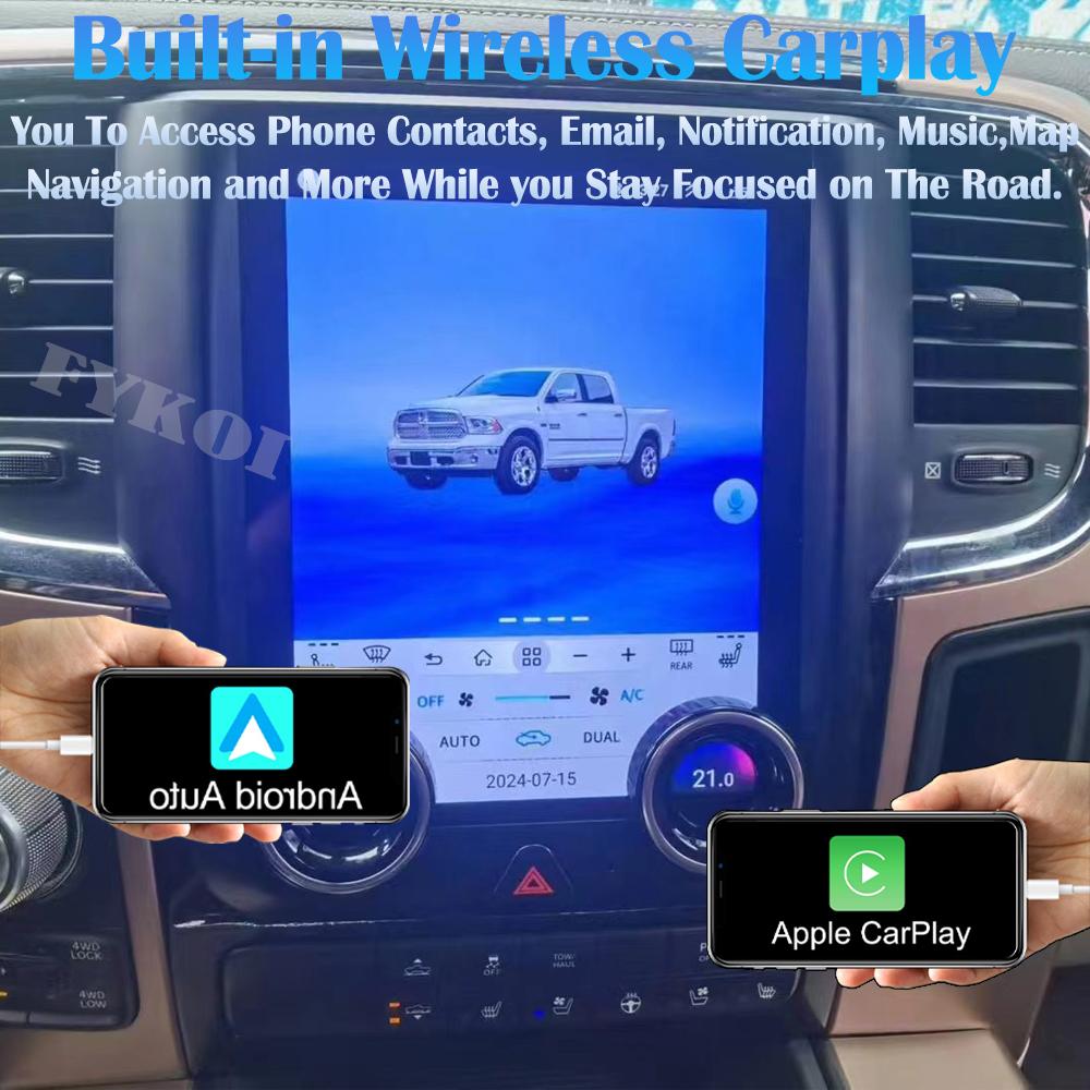 Android15 For Dodge RAM 2013-2015 Car Radio Automotive Multimedia Tesla Screen Car play Auto Bluetooth GPS 4G WIFI DSP Stereo