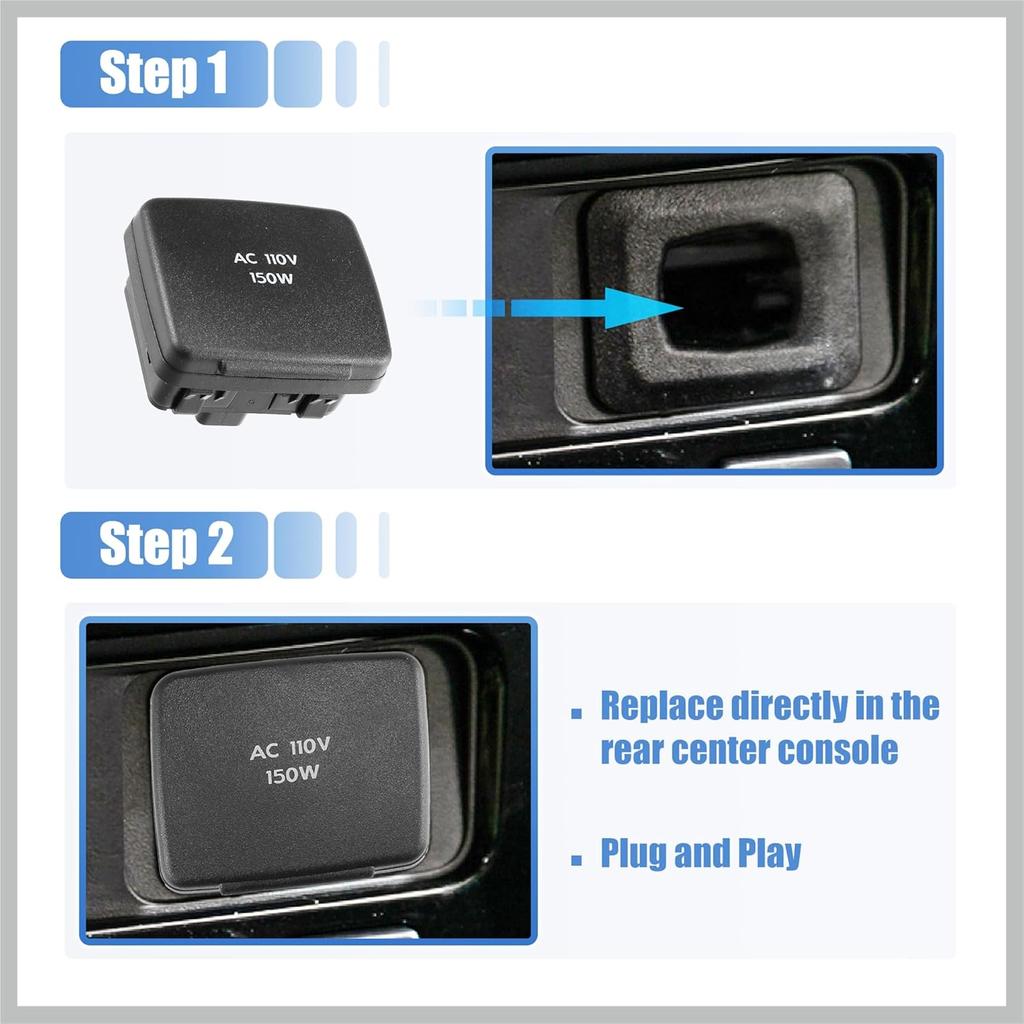 BC3Z-19N236-A for Ford Explorer 2011-2015 for Lincoln Navigator 2011-2014 Center Console Rear Power Outlet Plug 110V 150W Replacement Car Parts