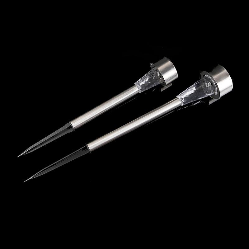 Solar LED Outdoor Lawn Lamp: Garden Lighting with Stainless Steel and Glass Ground Stake.