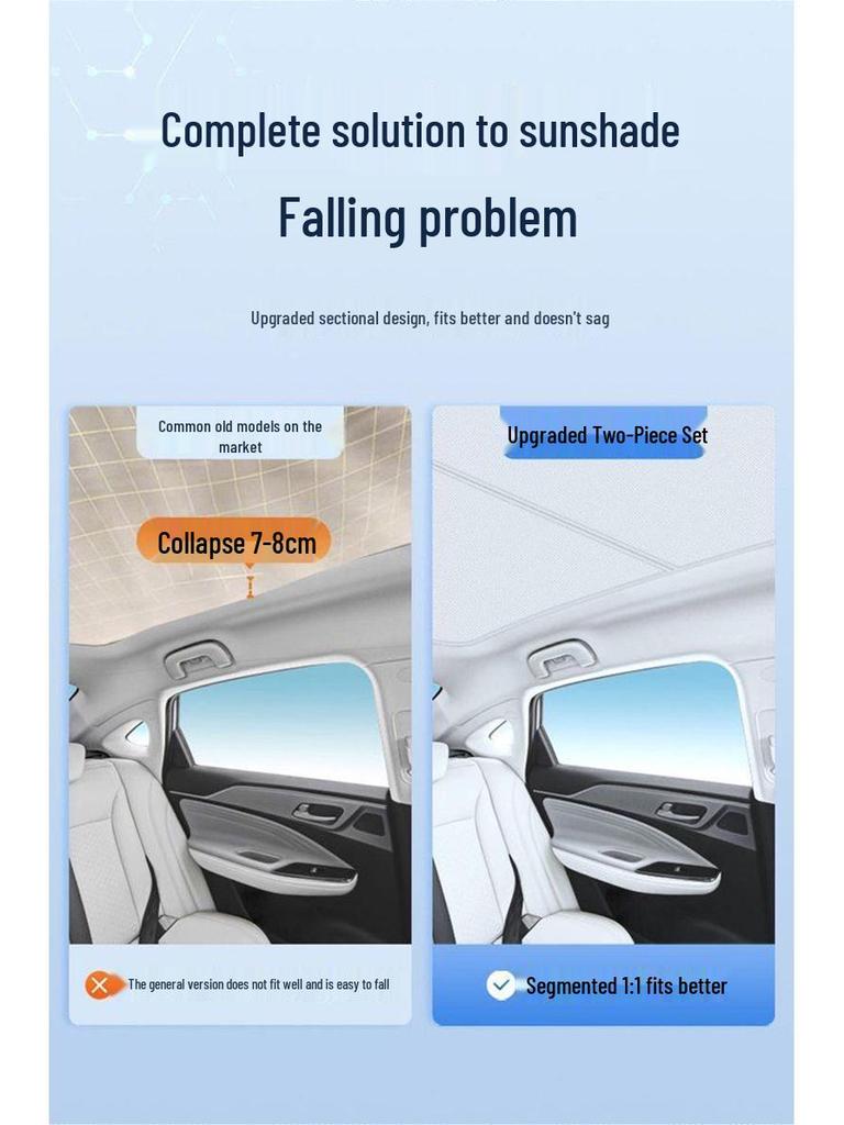 Jike 007 GT Sunroof Sunshade for 25-Year-Old Model - Ice Crystal Protection & Heat Insulation Interior Accessory
