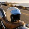 Motorradhelm Visier mit 3 Druckknöpfen, Flip-Up-Stil, Offene Gesichtsmaske, Für 3/4 Helme
