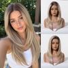 * HD large area lace wig medium black brown long straight hair fashion full hood lace Wig