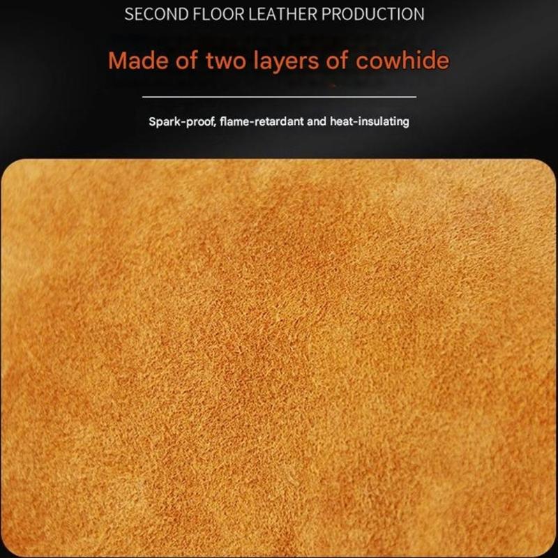 Extended Wear Leather Welding Arm Sleeves With Superior Heat Resistance For Professional Welders Industrial Work