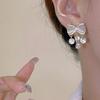 Design Sinn Zarte Opal Schleifenohrringe Damen, Silberne Nadel Vielseitiges Temperament Kristall Fransenohrringe Ohrringe