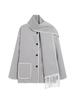 2023 Autumn/Winter European & American Fashion Women's Woolen Coat with Scarf Tassel