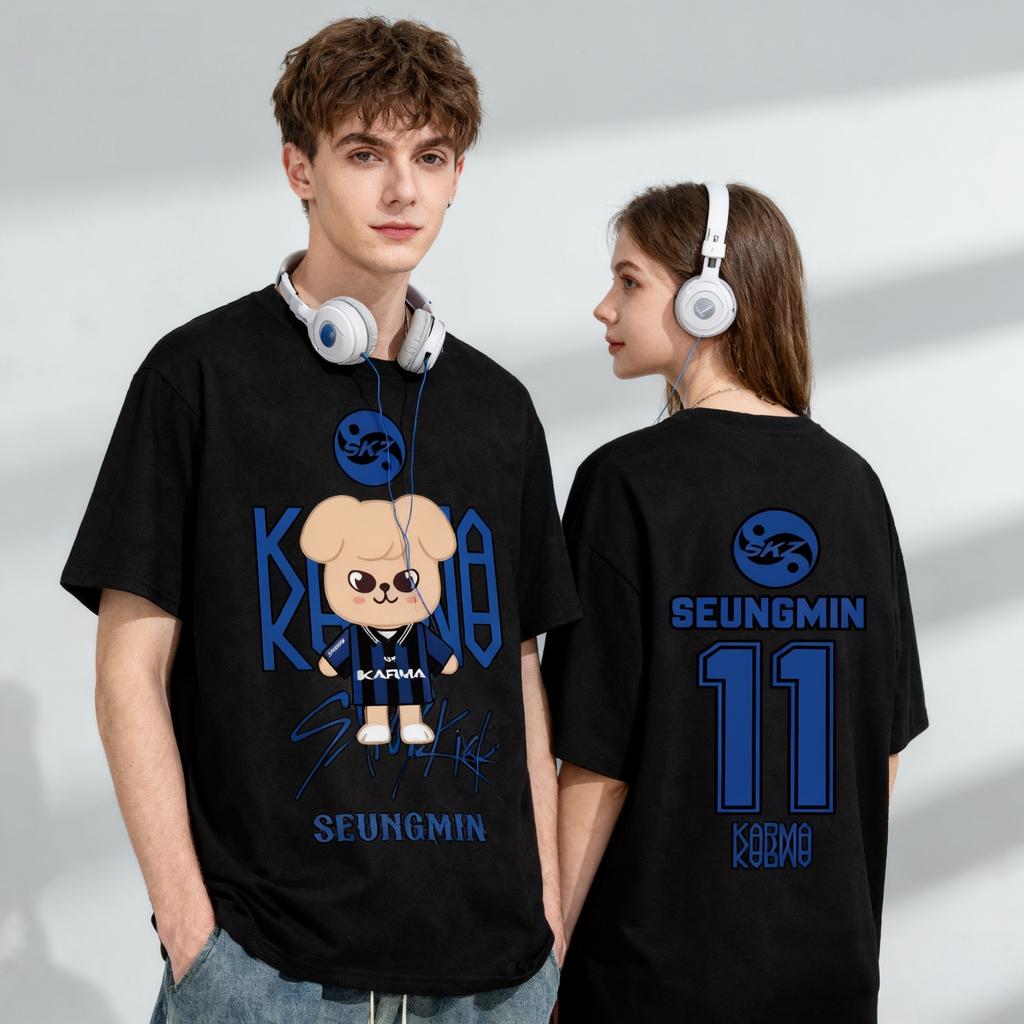 Summer KPOP KARMA HYUNJIN Cartoon Men's T-shirt Short Sleeve O-neck Casual Tshirts Clothes Women Fashion Clothing Daily Tees Top