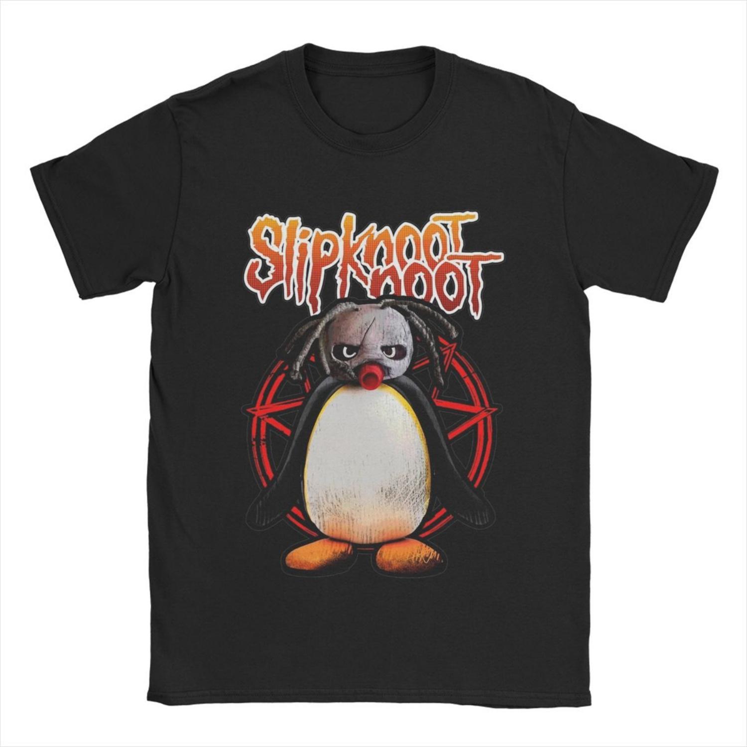 

Slipknoot Noot Pingu Мужская футболка Новинка Футболки Короткий рукав Круглый вырез Футболка Хлопок Одежда больших размеров S
