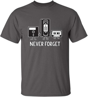 Never Forget Mens Cassette Tape VHS Music Old School Mens Retro Funny T Shirt Unisex T-Shirt