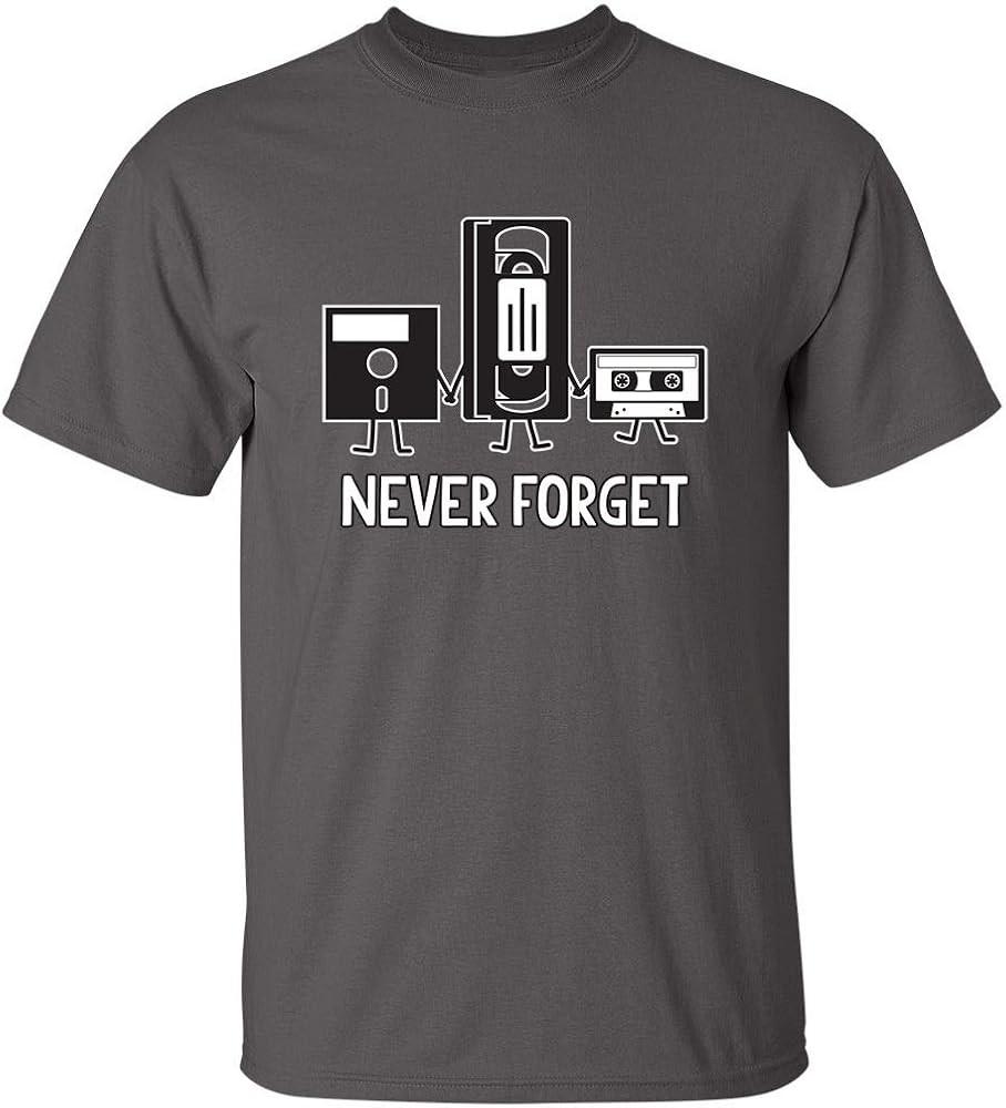 Never Forget Mens Cassette Tape VHS Music Old School Mens Retro Funny T Shirt Unisex T-Shirt M