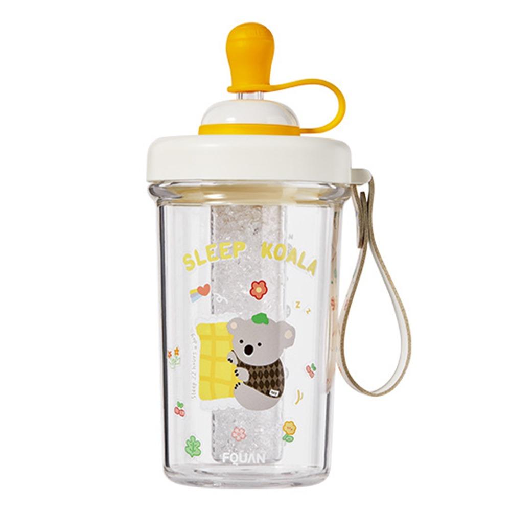 

Clear Scale Scale Water Cup DIY Stickers Cold Drink Cup Portable Straw Water Bottles Sports бежевый