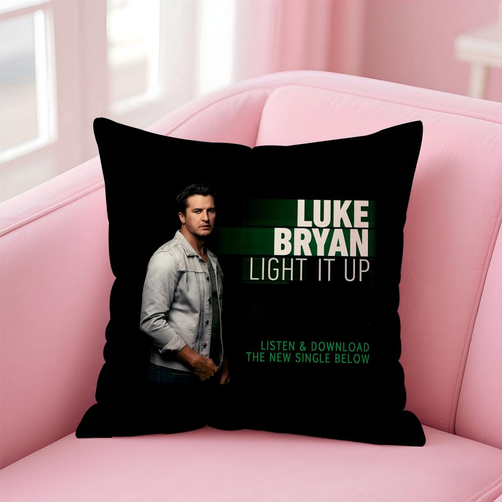 l-Luke Bryan Singer Cushion Cover Comfortable Reversible Pillow Cover Ideal for Car Sofa Bedroom & Beyond
