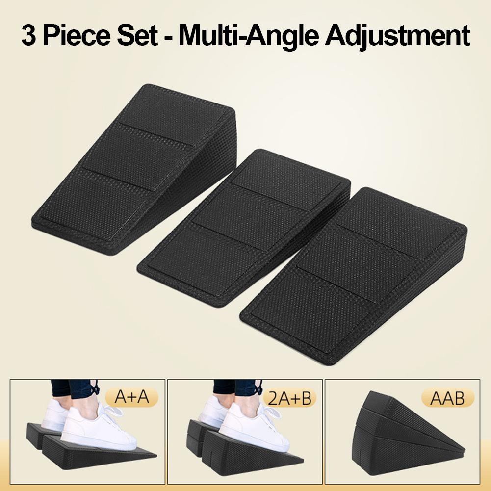 3Pcs Squat Wedge Block Calf Stretcher Non-Slip Calf Raise Block Adjustable Foot and Calf Stretching Incline Wedge for Home Gym