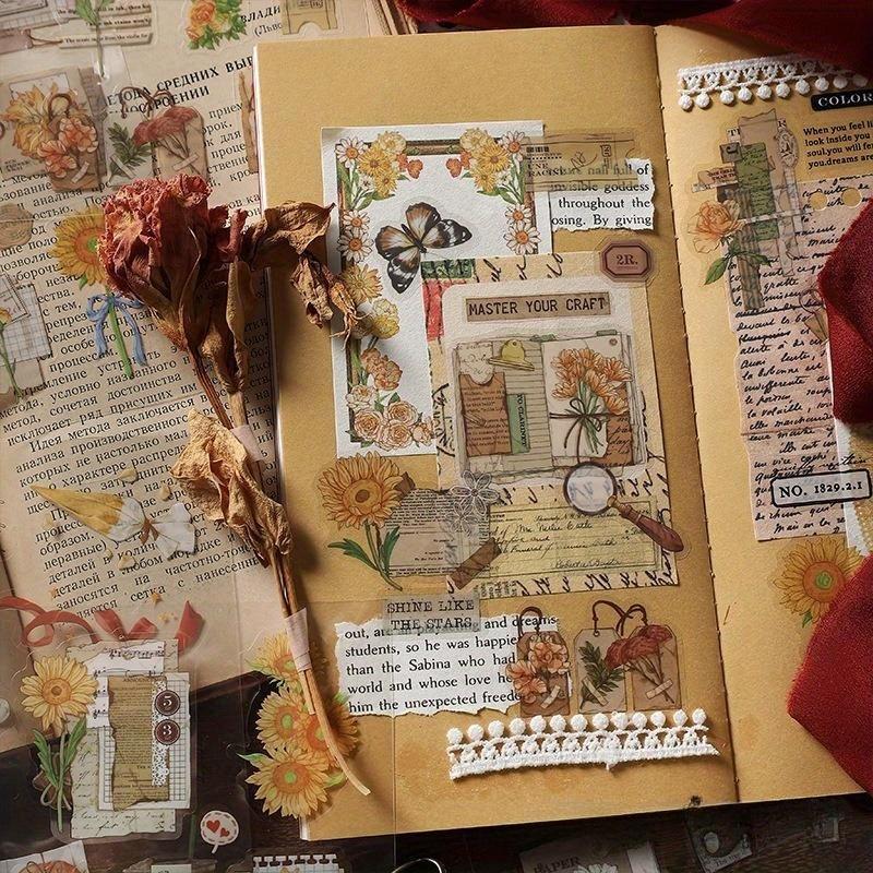 1PC Old Dreams New Love series Plant notebook decoration material stickers notebook material card paper