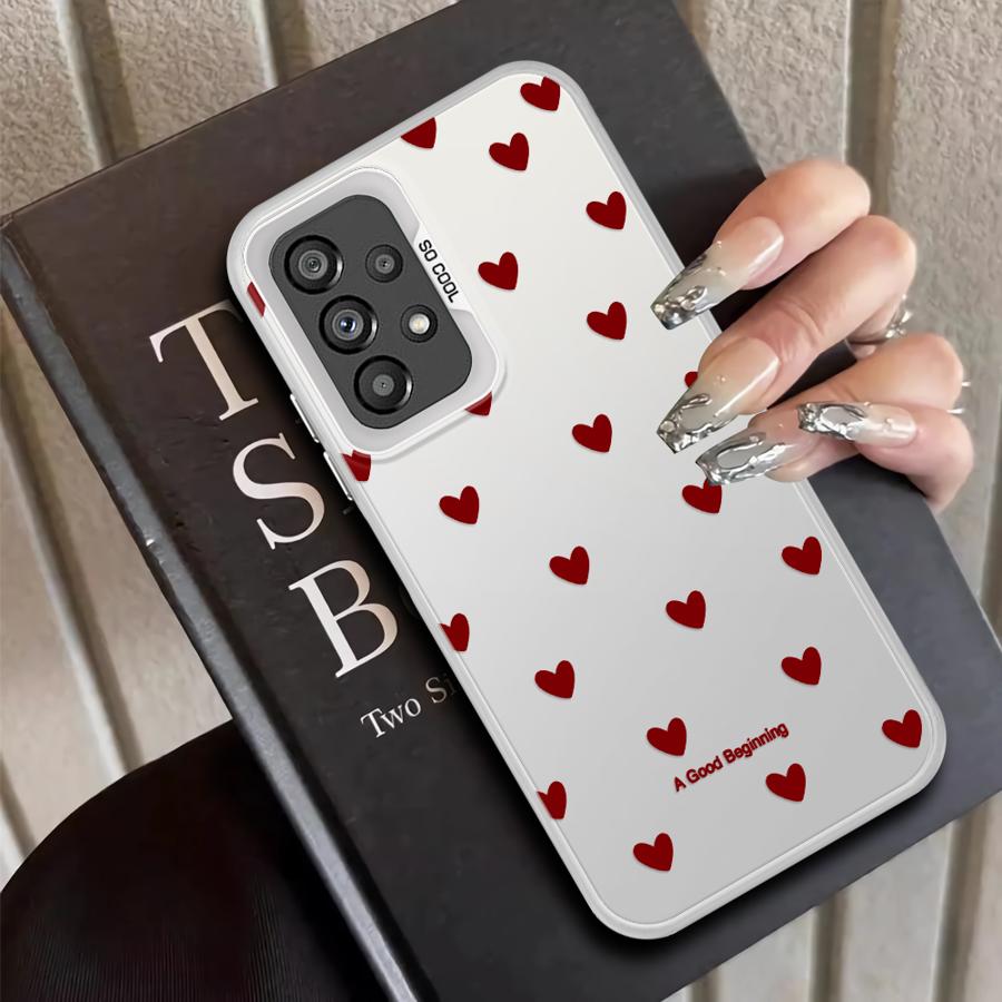 Fashion Love Heart Phone Cover Case for Samsung Galaxy A24 A25 A12 A26 A31 A17 A20s A15 A16 A35 A21s A23 A13 A14 A34
