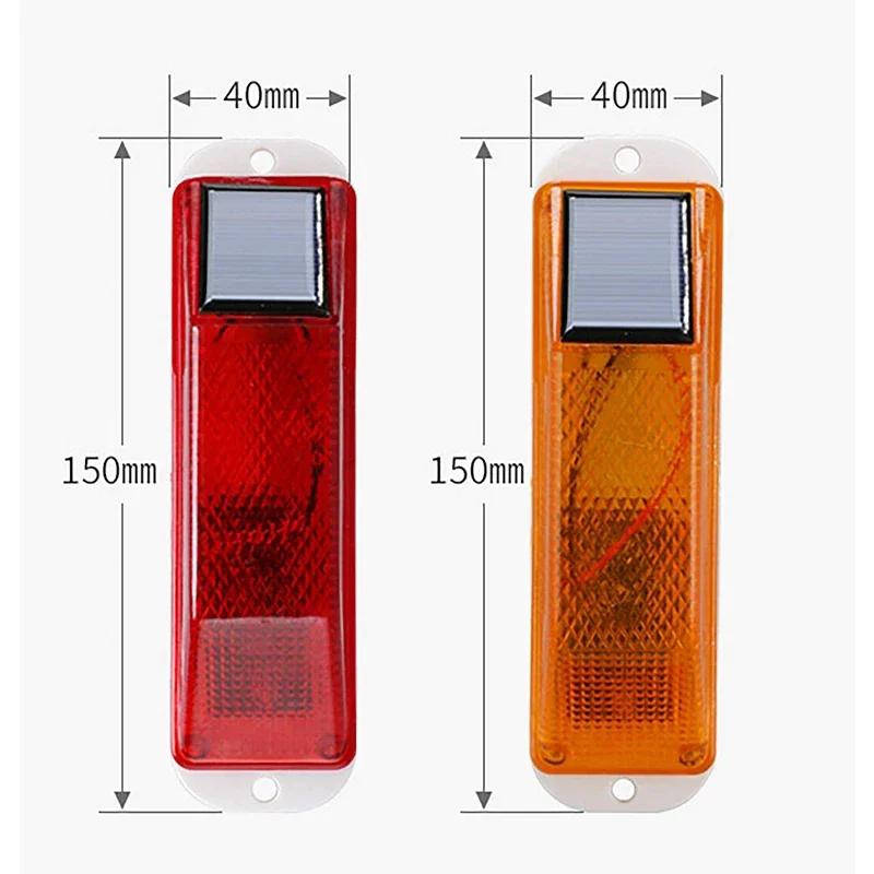 Car LED Solar Lights Rechargeable LED Solar Strobe Warning Lamp Night Auto Driving Traffic Safety Caution Light Chip Control 1Pc
