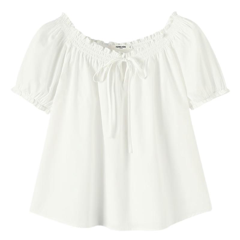 TonLion Women's 2026 Summer Short Puff Sleeve Shirt
