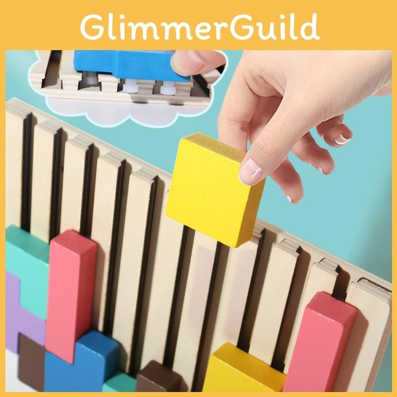 Wooden Tetris Playset Toy For Kids Learning And Development Gift For Children