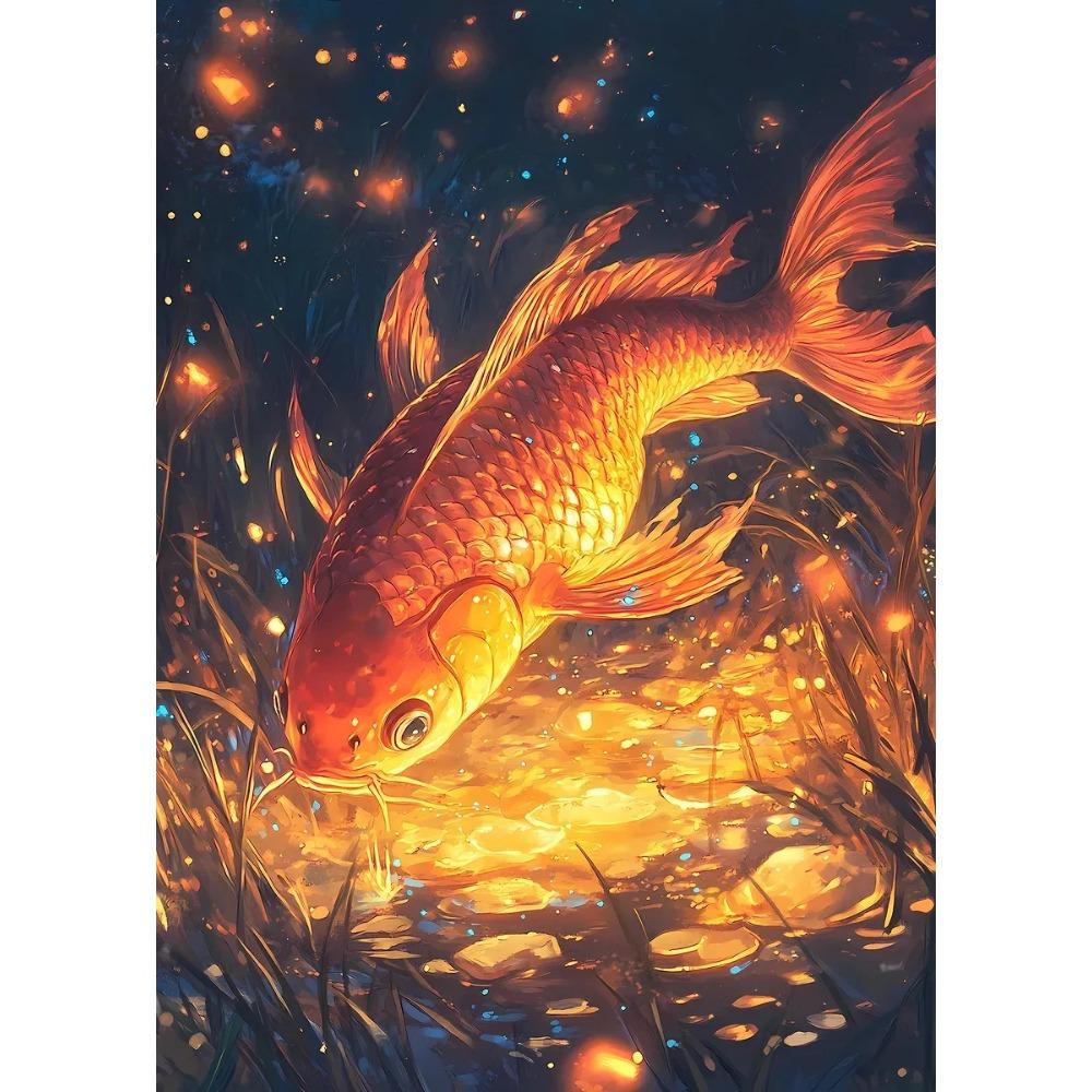 Classic Surreal Golden Koi Fish Posters Fishes Swimming Anime Art Prints Canvas Painting Wall Pictures Home Living Room Decor