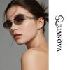 Trendy Frameless Polarized Nylon Sunglasses for Women - European/American Style, Black 6101