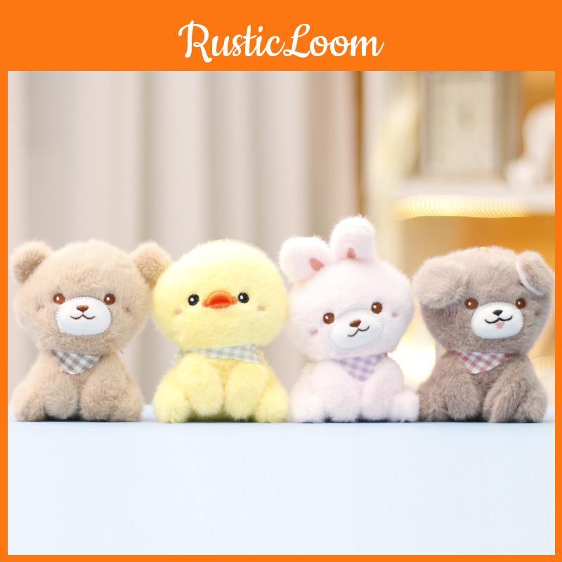 Rabbit Bear Duck Keychain Cute Cartoon Girl Backpack Hanging Plush Gift Doll
