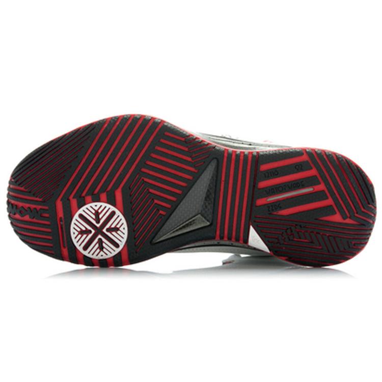 New LINING WOW 2 Basketball Shoes Men Mid Top White Black Gray ABAH017-5