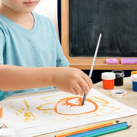 Paint Brush Set Watercolor Acrylic Art Nylon Brushes with Storage Bag Paintbrush Set with Flat Fan Round Bristles for Oil Painting Artists Beginners