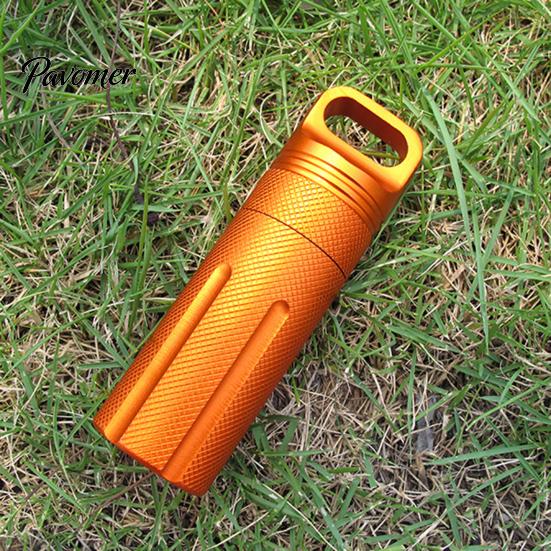 Portable Waterproof Pill Holder Bottle Aluminum Alloy Storage Jar Compact Sealed Size Container Case Emergency Tools