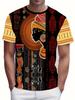 Vibrant Tribal Pattern Print T-shirt Classic Crew Neck Comfortable Short Sleeves Perfect for Mens Casual Daily Wear Vacation