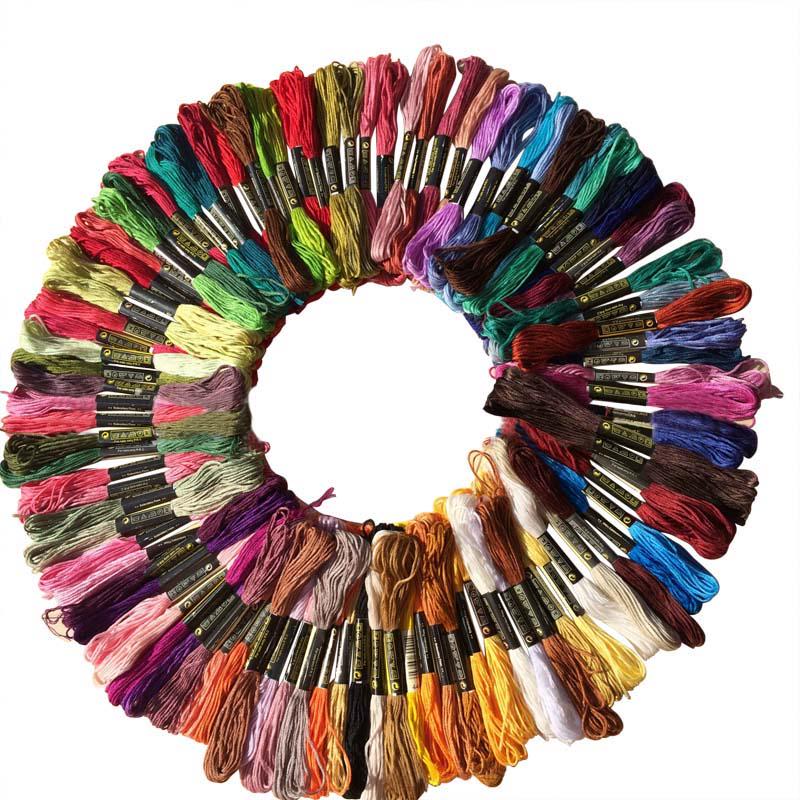 100/ pcs//lot Multicolor al/éatoire DMC Fil de coton Fil /à broder Fil /à coudre /écheveaux Craft /à tricoter Spiraea