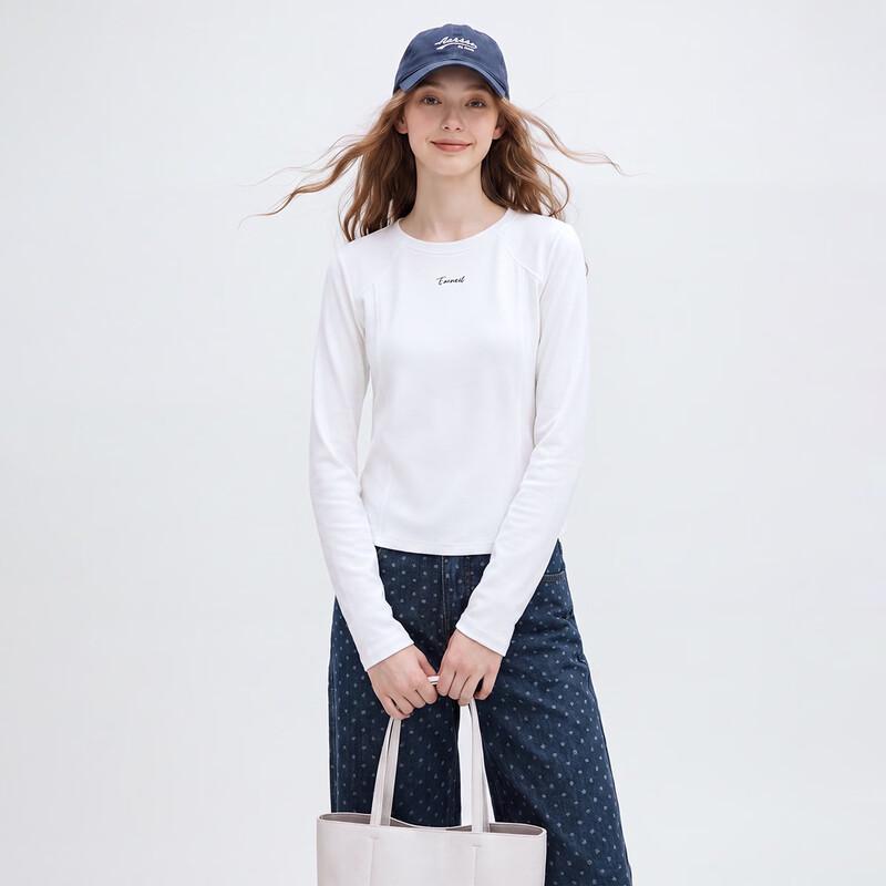 Women's Slim-Fit Long-Sleeve Round Neck T-Shirt