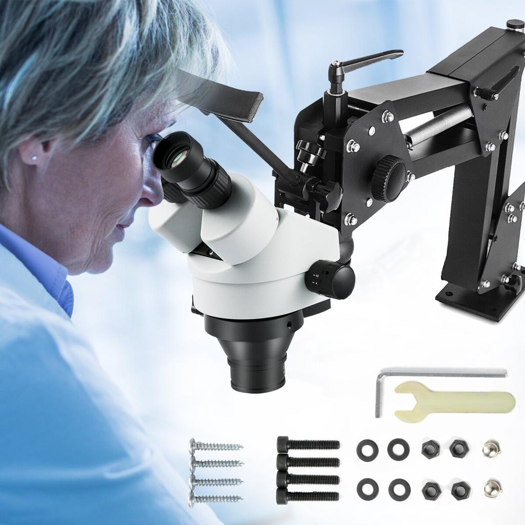 Micro Inlaid Mirror Multi-directional Micro-setting Microscope 76mm Lens Spring Bracket Jewelry Tools 7X-4.5X