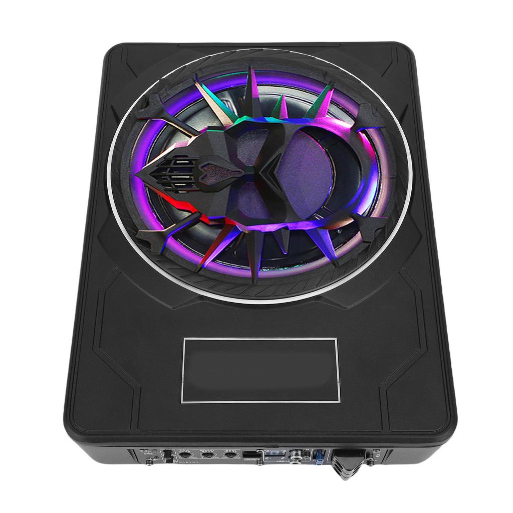 Subwoofer para Coche Alimentado Debajo del Asiento de 10 Pulgadas 800W Super Delgado Amplificador Incorporado Control Remoto Subwoofer Activo para Coche para