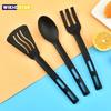 3PCS Mini Nylon Kitchen Utensils Set Kitchen Cooking Tools  Slotted Turner Solid Spoon Fork Children Spade Fork Spoon Dinnerware