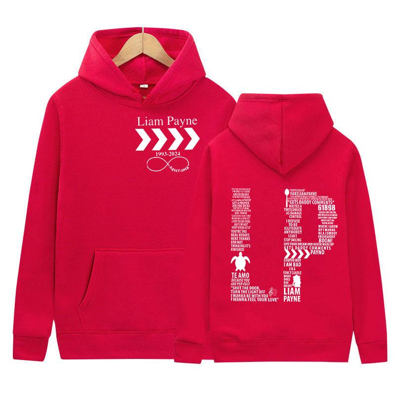 Liam Payne Marken-Buchstaben-Print Hoodie Herren Damen Lässig Herbst/Winter Mode Sweatshirt Retro Übergroßer Pullover Kapuzen-Streetwear